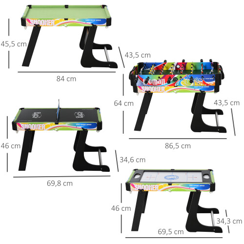 Homcom Mesa Multijuegos 4 en 1 Multicolor 86.5 x 43.5 x 64 cm 2