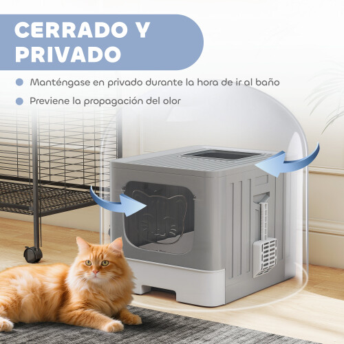 PawHut Arenero para Gato Gris 48 x 38 x 38.5 cm 2