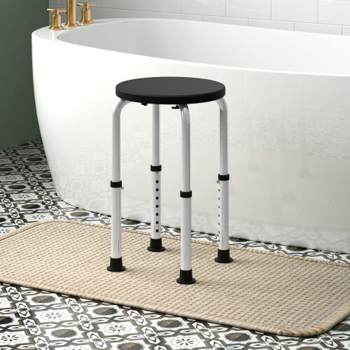 Homcom Taburete de Ducha Negro 32.2 x 41 x 54 cm 1