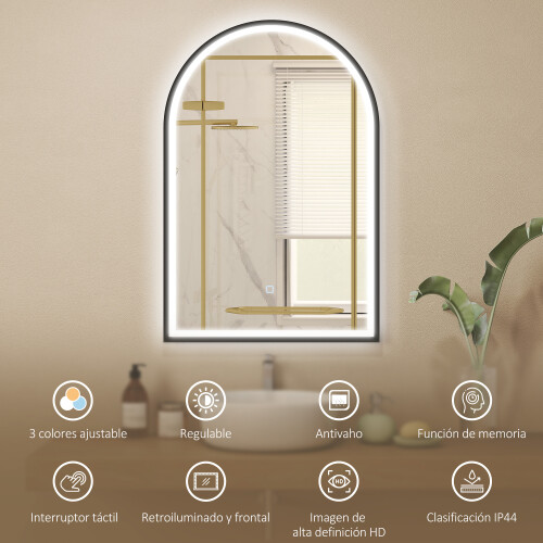 Homcom Espejo de Baño Negro 60 x 4 x 90 cm 1