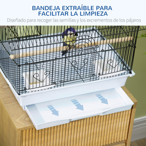 PawHut Jaula para Pájaro Blanco 50.5 x 41 x 63 cm 2