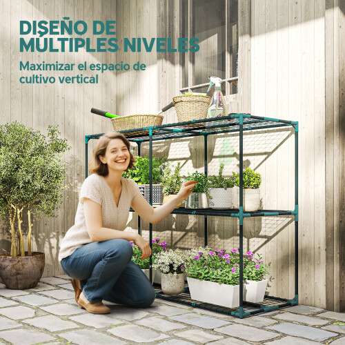 Outsunny Soporte para Planta Verde 143 x 48 x 100 cm 1
