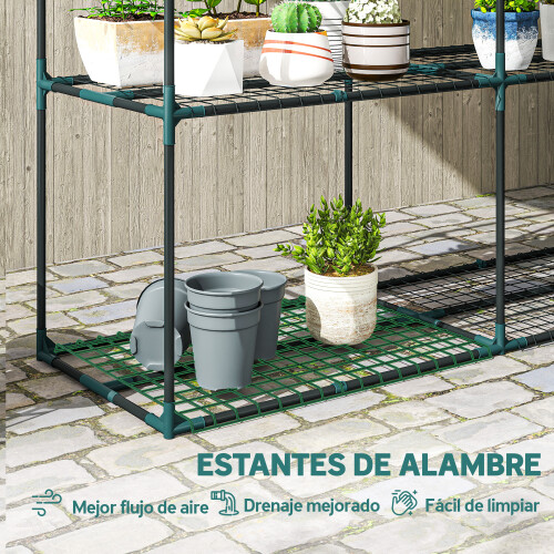 Outsunny Soporte para Planta Verde 143 x 48 x 100 cm 2