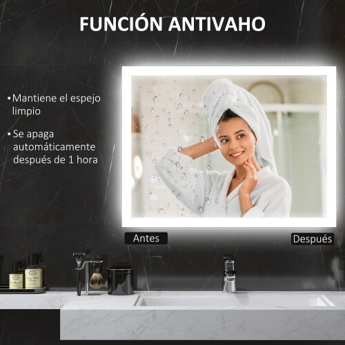 Espejo de Baño Gris 80 x 60 x 3 cm 1