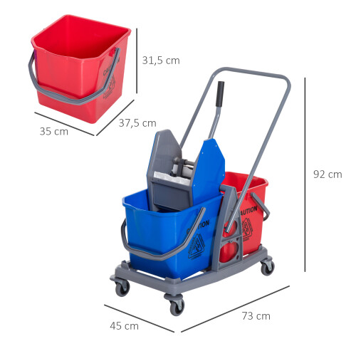 Homcom Carro de Limpieza Bicolor 73 x 45 x 92 cm 1