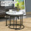 Homcom Set 2 Mesas Auxiliare Blanco 60 x 60 x 46 cm 4
