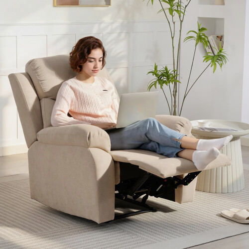 Homcom Sillón Reclinable Beige 85 x 93 x 105 cm 1