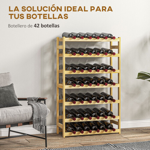 Homcom Botellero Marrón 63 x 25 x 102 cm 2