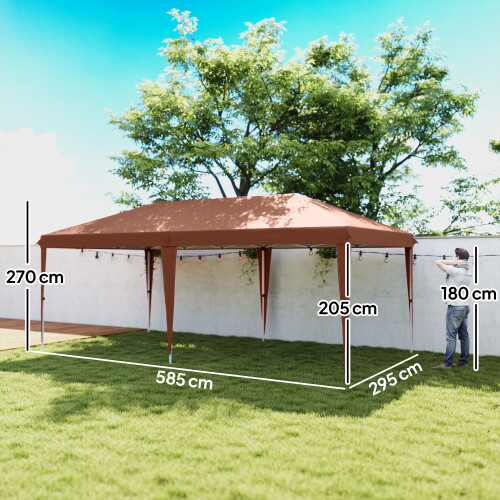 Outsunny Carpa Plegable Marrón 585 x 295 x 270 cm 2