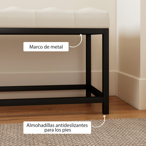Homcom Pie de Cama Beige 117 x 40 x 48 cm 2