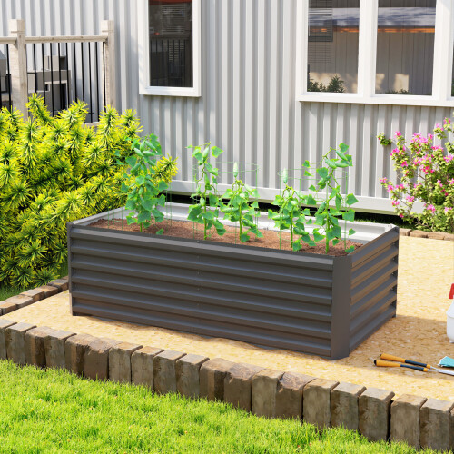 Outsunny Jardinera Exterior Gris 180 x 90 x 57.5 cm 1