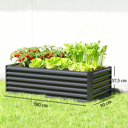 Outsunny Jardinera Exterior Gris 180 x 90 x 57.5 cm 2