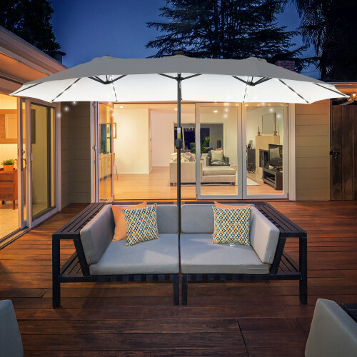 Outsunny Sombrilla Doble Beige 450 x 265 x 240 cm 1