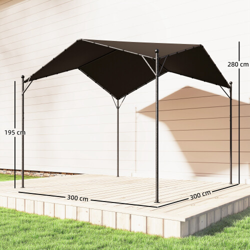 Outsunny Pérgola Gris 300 x 300 x 280 cm 2