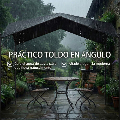 Outsunny Pérgola Gris 300 x 300 x 280 cm 1