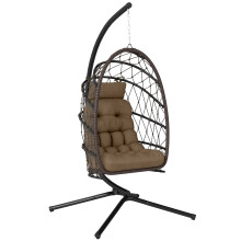 Silla Colgante Ratán Marrón 120 x 100 x 192 cm