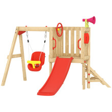 Columpio Tobogán Infantil Rojo 200 x 170 x 118 cm