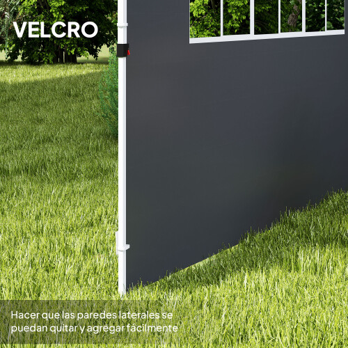 Outsunny Paredes Laterales Carpa Gris 295 x 200 cm 2