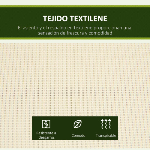 Outsunny Columpio de Jardín Beige 140 x 118 x 162 cm 2