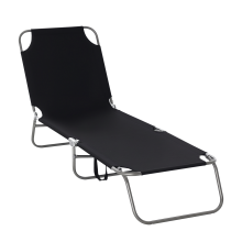 Tumbona Plegable Negro 187 x 55 x 24 cm