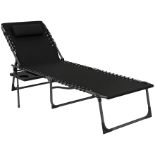 Tumbona Plegable Negro 190 x 60 x 31 cm