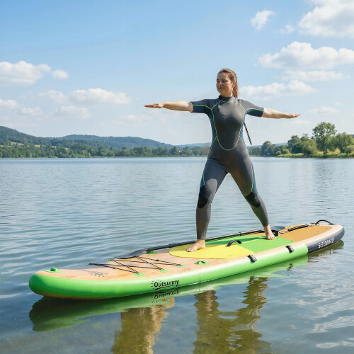 Outsunny Paddle Surf Hinchable Marrón 335 x 82 x 15 cm 1