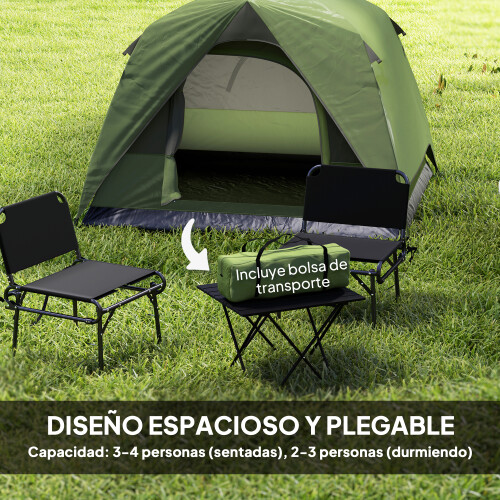 Outsunny Tienda de Campaña Verde 200 x 200 x 135 cm 1