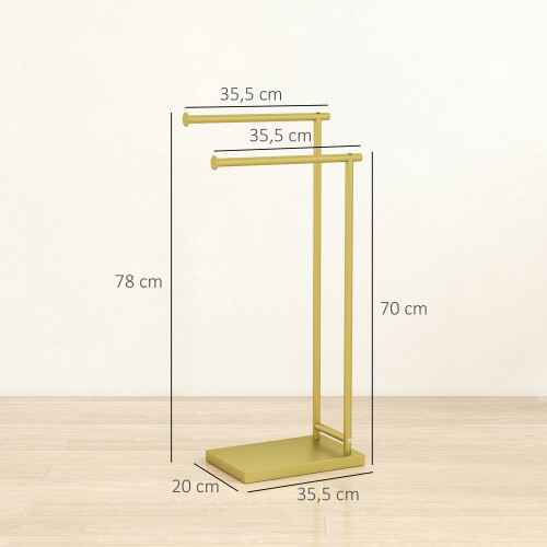 Homcom Toallero de Pie Amarillo 35.5 x 20 x 78 cm 2