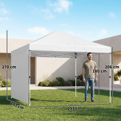 Outsunny Carpa Plegable Blanco 293 x 293 x 270 cm 2