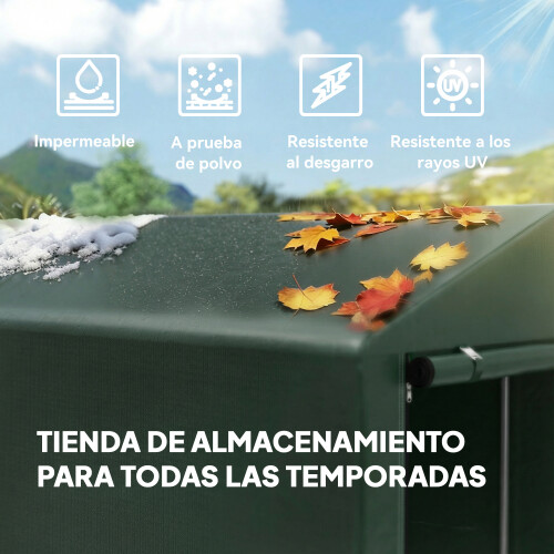 Outsunny Carpa para Herramienta Verde 120 x 179 x 165 cm 1