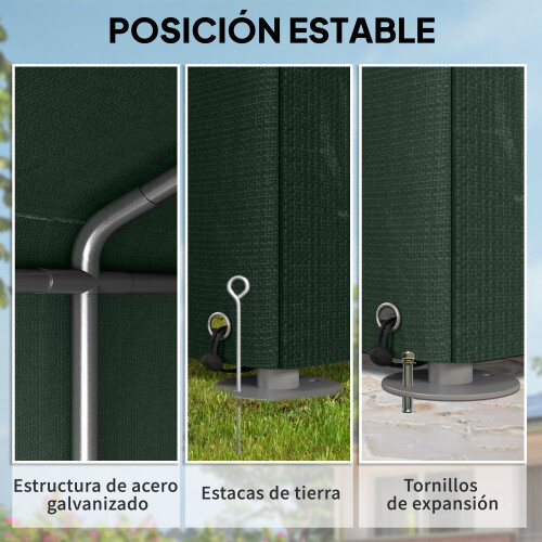 Outsunny Carpa para Herramienta Verde 120 x 179 x 165 cm 2