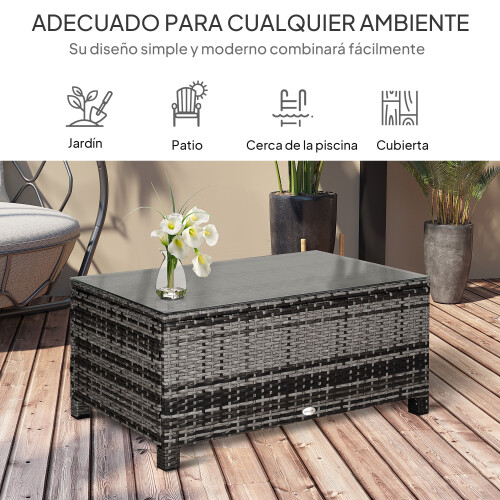 Outsunny Mesa de Jardín Gris 85 x 50 x 39 cm 1