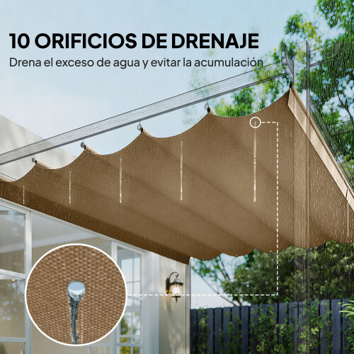 Outsunny Techo de Pérgola Marrón 250 x 255 x 6 cm 1