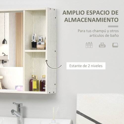 Armario con Espejo Blanco 63 x 15 x 65 cm 2