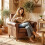 Homcom Sofá Individual Marrón 82 x 71 x 84 cm 6