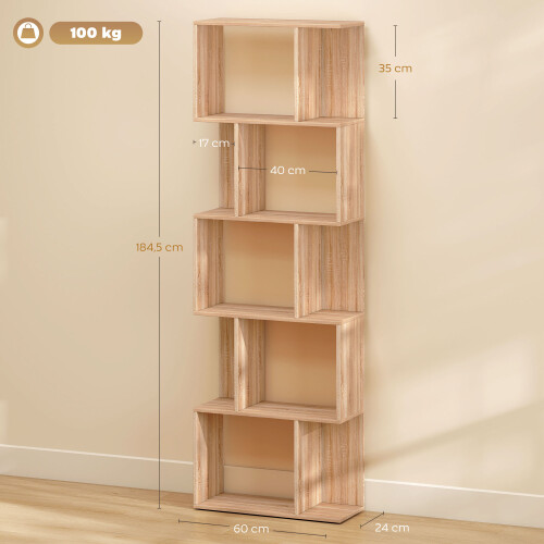 Homcom Librería Marrón 60 x 24 x 184.5 cm 2