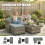 Outsunny Conjunto de Jardín Gris 188 x 120 x 61 cm 4