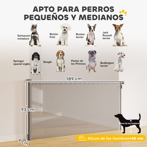 PawHut Barrera para Perro Gris 189 x 9 x 93 cm 2