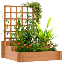 Jardinera con Enrejado Marrón 95 x 95 x 110 cm