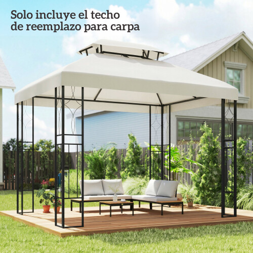 Outsunny Techo de Repuesto Beige 400 x 300 cm 1