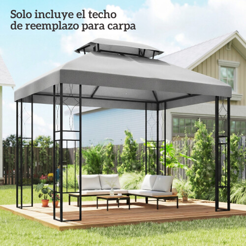 Outsunny Techo de Repuesto Gris 400 x 300 cm 1