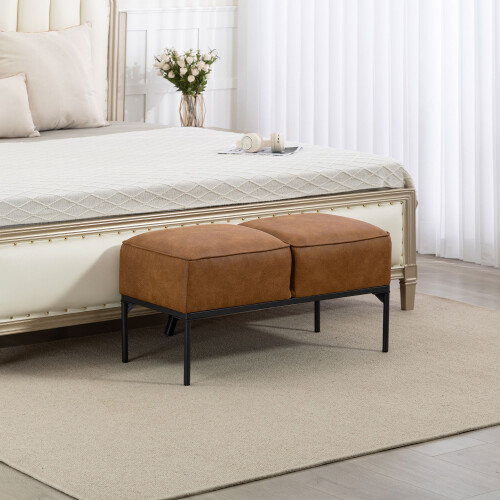 Homcom Banco de Cama Marrón 80 x 40 x 46 cm 1