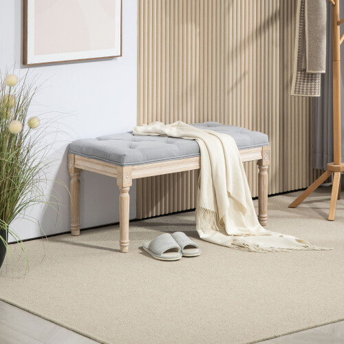 Homcom Banco de Cama Gris 80 x 40 x 43 cm 1