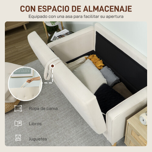 Homcom Sofá Dos Plaza Beige 117 x 62 x 78 cm 1