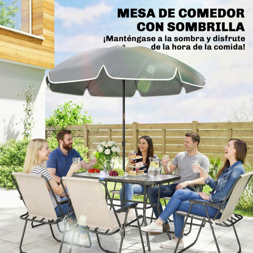 Outsunny Conjunto de Jardín Beige 119 x 68 x 70 cm 1