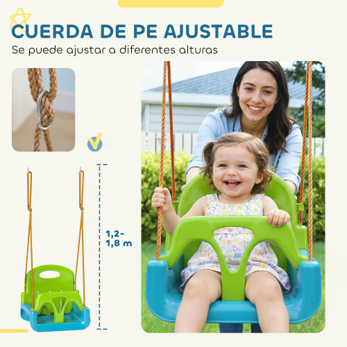 Outsunny Columpio Infantil Verde 42 x 33 x 38 cm 2