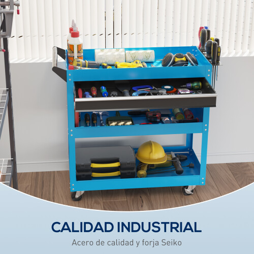 Durhand Carro de Taller Azul 82 x 35 x 76 cm 1