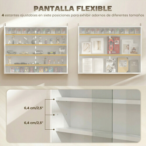 Homcom Vitrina de Pared Blanco 80 x 9.5 x 60 cm 2
