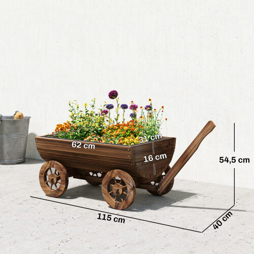 Outsunny Jardinera Marrón 115 x 40 x 54.5 cm 2