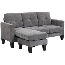 Sofá Chaise Longue Gris 186 x 130 x 84 cm
